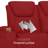 Seatcraft Vienna Loveseat Italian Leather, Powered Headrest & Lumbar, Power Recline