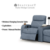 Rialto Italian Leather Wedge Console Table Home Theater Seating