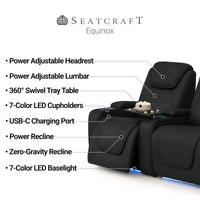 Equinox Chaise CoolZeroᵀᴹ Italian Leather Home Theater Seating