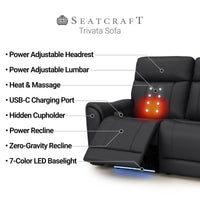 Trivanta HeatZeroᵀᴹ Italian Leather Home Theater Sofa & Loveseat