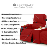 Apex CoolZeroᵀᴹ Console Table Italian Leather Home Theater Seats