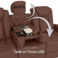 Seatcraft Republic Sofa Italian Leather, Powered Headrest, Power Recline