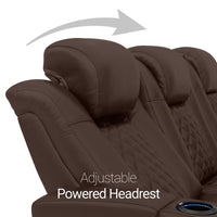Seatcraft Euphoria Heat & Massage Sofa, Italian Leather, Powered Headrest, Powered Lumbar, Power Recline