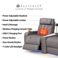 Luminis LT HeatZeroᵀᴹ Wedge Console Home Theater Seating