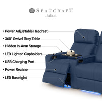 Julius Italian Leather Big & Tall Home Theater Seats