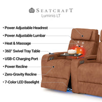 Luminis Zero Gravity Home Theater Seating with Heat & Massage