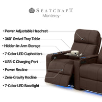 Monterey CoolZeroᵀᴹ Italian Leather Home Theater Seating
