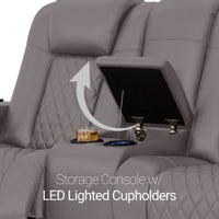 Seatcraft Euphoria Heat & Massage Sofa & Loveseat, Italian Leather, Powered Headrest, Powered Lumbar, Power Recline