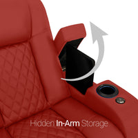 Seatcraft Euphoria Heat & Massage Sofa, Italian Leather, Powered Headrest, Powered Lumbar, Power Recline