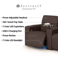 Diamante FX Flip-Up Headrest Home Theater Seats