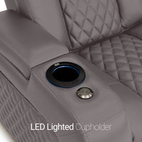 Seatcraft Euphoria Heat & Massage Sofa, Italian Leather, Powered Headrest, Powered Lumbar, Power Recline