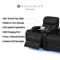 Grenada Italian Leather Home Theater Seating