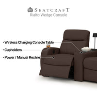 Rialto Italian Leather Wedge Console Table Home Theater Seating