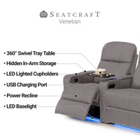 Venetian Italian Leather Home Theater Seating