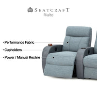 Rialto Italian Leather & Fabric Home Theater Seating