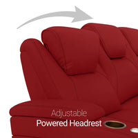 Seatcraft Vienna Loveseat Italian Leather, Powered Headrest & Lumbar, Power Recline