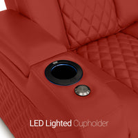 Seatcraft Euphoria Heat & Massage Sofa, Italian Leather, Powered Headrest, Powered Lumbar, Power Recline