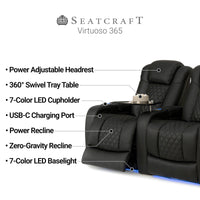 Virtuoso 365 Top Grain Leather Home Theater Seating