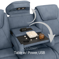 Seatcraft Concerto Heat & Massage Sofa, Italian Leather, Powered Headrest, Powered Lumbar, Power Recline