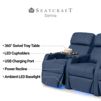 Sienna Italian Leather Spacesaver Home Theater Seating