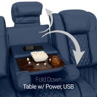 Seatcraft Euphoria Heat & Massage Sofa, Italian Leather, Powered Headrest, Powered Lumbar, Power Recline