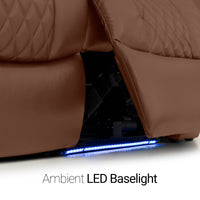 Seatcraft Euphoria Heat & Massage Sofa, Italian Leather, Powered Headrest, Powered Lumbar, Power Recline