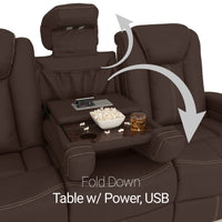 Seatcraft Republic Sofa Italian Leather, Powered Headrest, Power Recline