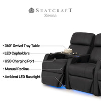 Sienna Leather Gel Spacesaver Home Theater Seating