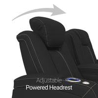 Seatcraft Omega Sofa Leather Gel, Powered Headrest, Power Recline, Black or Brown