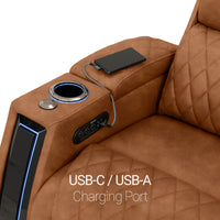 Apex CoolZeroᵀᴹ Wedge Console Italian Leather Home Theater Seats