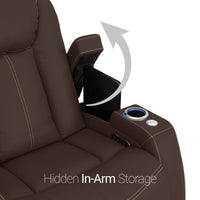 Seatcraft Omega Sofa Leather Gel, Powered Headrest, Power Recline, Black or Brown