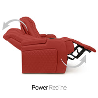 Seatcraft Euphoria Heat & Massage Sofa, Italian Leather, Powered Headrest, Powered Lumbar, Power Recline