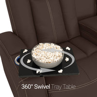 Seatcraft Omega Sofa Leather Gel, Powered Headrest, Power Recline, Black or Brown