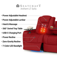 Anthem LT HeatZeroᵀᴹ Italian Leather Home Theater Sofa