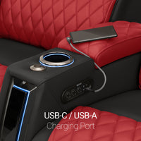 Apex CoolZeroᵀᴹ Italian Leather Two-Tone Home Theater Seating