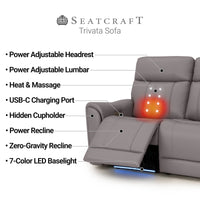 Trivanta HeatZeroᵀᴹ Italian Leather Home Theater Sofa & Loveseat