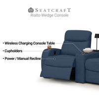 Rialto Italian Leather Wedge Console Table Home Theater Seating