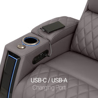 Apex CoolZeroᵀᴹ Wedge Console Italian Leather Home Theater Seats