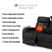 Armada LT HeatZeroᵀᴹ Italian Leather Home Theater Sofa & Loveseat