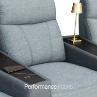 Rialto Italian Leather & Fabric Wedge Console Home Theater Seating