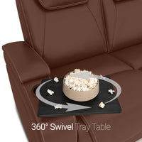 Seatcraft Concerto Heat & Massage Sofa, Italian Leather, Powered Headrest, Powered Lumbar, Power Recline