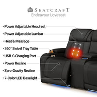 Endeavour HeatZeroᵀᴹ Italian Leather Home Theater Loveseat