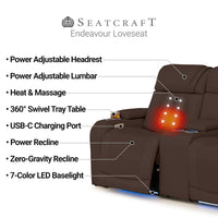 Endeavour HeatZeroᵀᴹ Italian Leather Home Theater Loveseat