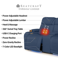 Endeavour HeatZeroᵀᴹ Italian Leather Home Theater Loveseat