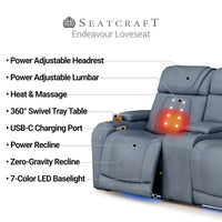 Endeavour HeatZeroᵀᴹ Italian Leather Home Theater Loveseat