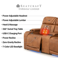 Endeavour HeatZeroᵀᴹ Italian Leather Home Theater Sofa & Loveseat