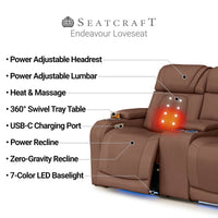 Endeavour HeatZeroᵀᴹ Italian Leather Home Theater Loveseat