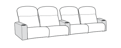 Row of 4 Dual Loveseats 114.0"
