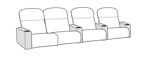 Row of 4 Left Loveseat 120.0"