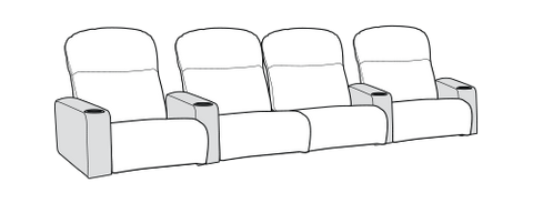 Row of 4 Middle Loveseat 120.0"